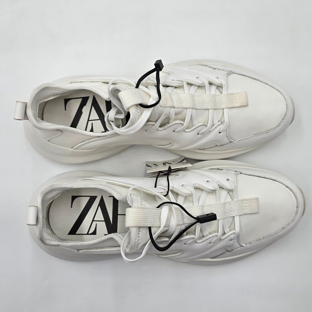 Zara Leather Sneakers - Running Shoes - NWT - Picture 7 of 16